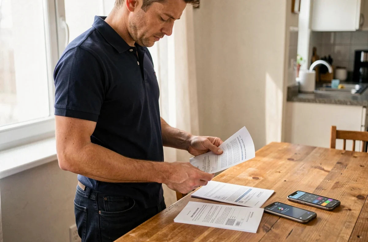 Un salarié à domicile vérifie sa déclaration fiscale et ses bulletins de salaire pour comprendre l'imposition des heures supplémentaires