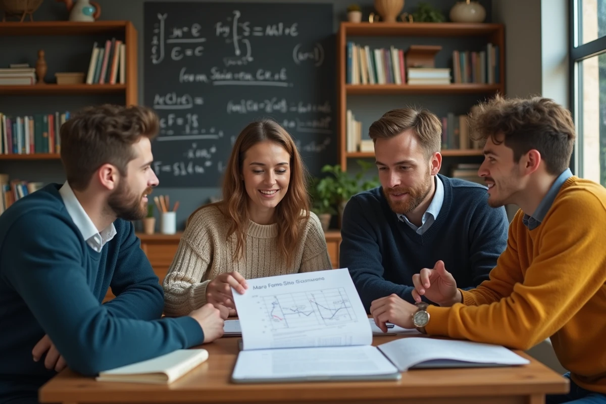 Étudiants discutant d