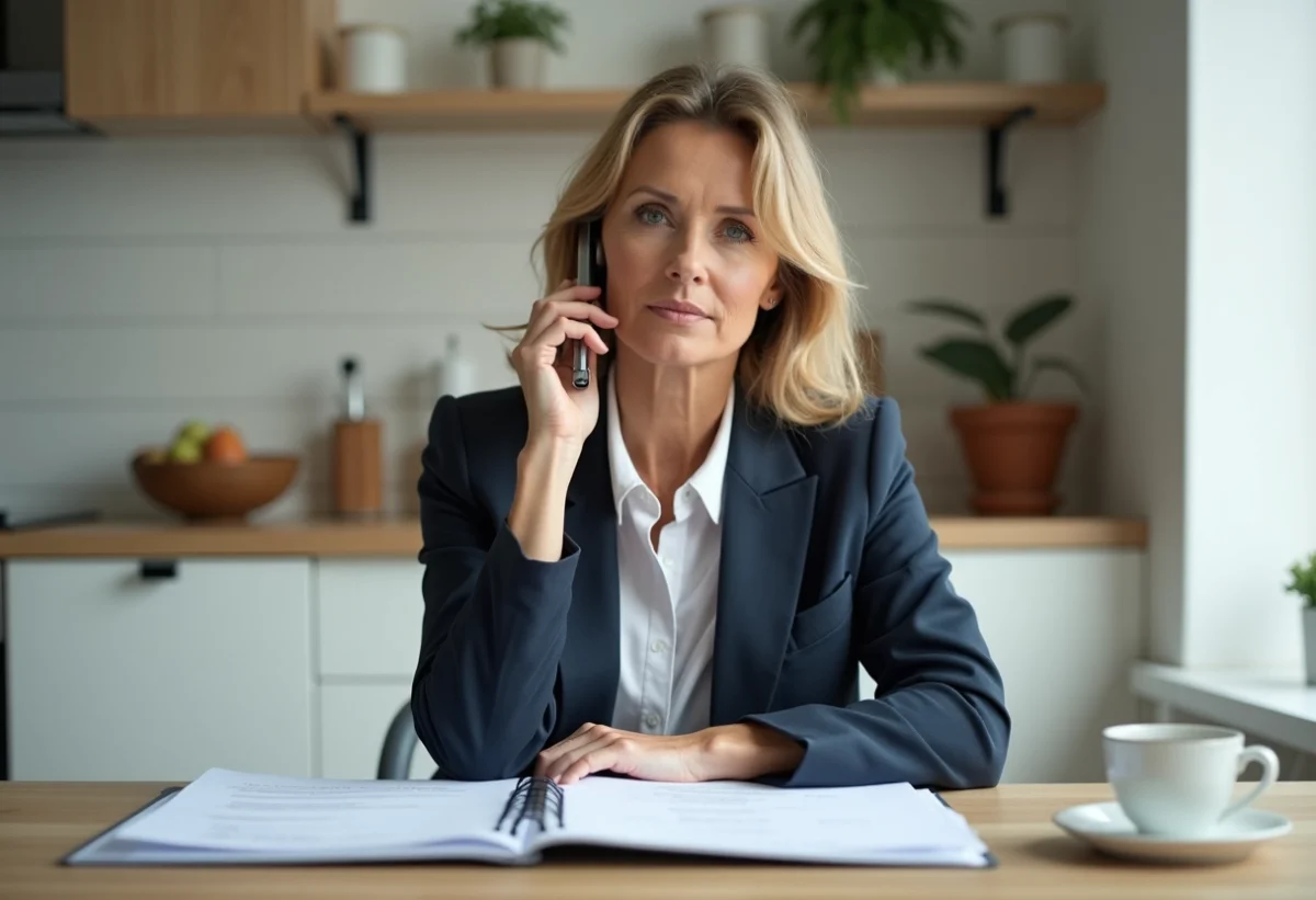 Femme d'âge moyen au bureau calme et organisé