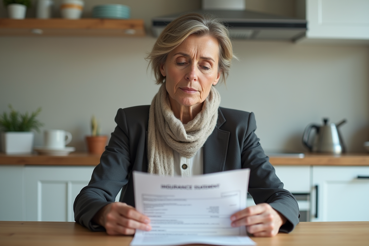 Femme lisant un relevé d