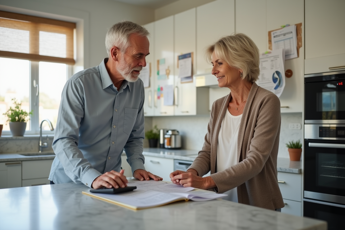 Femme discutant finances retraite avec son partenaire