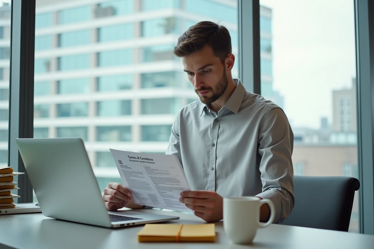 Jeune homme examinant les conditions d