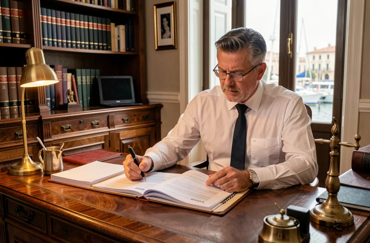 Courtier spécialisé Le Courtier Finance étudiant un dossier de crédit immobilier dans son cabinet à Marseille